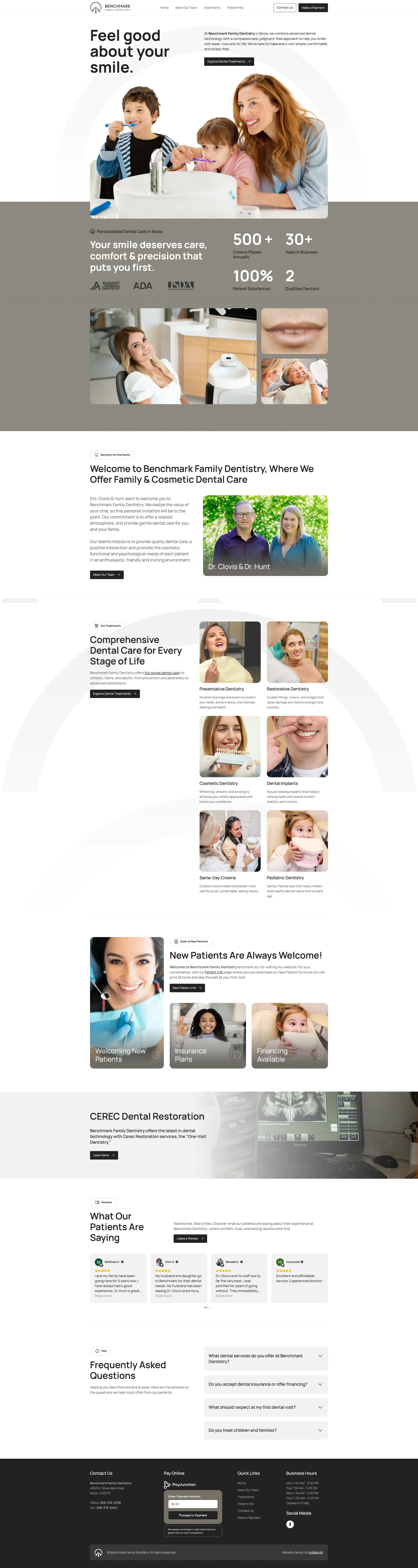 Benchmark Dentistry website